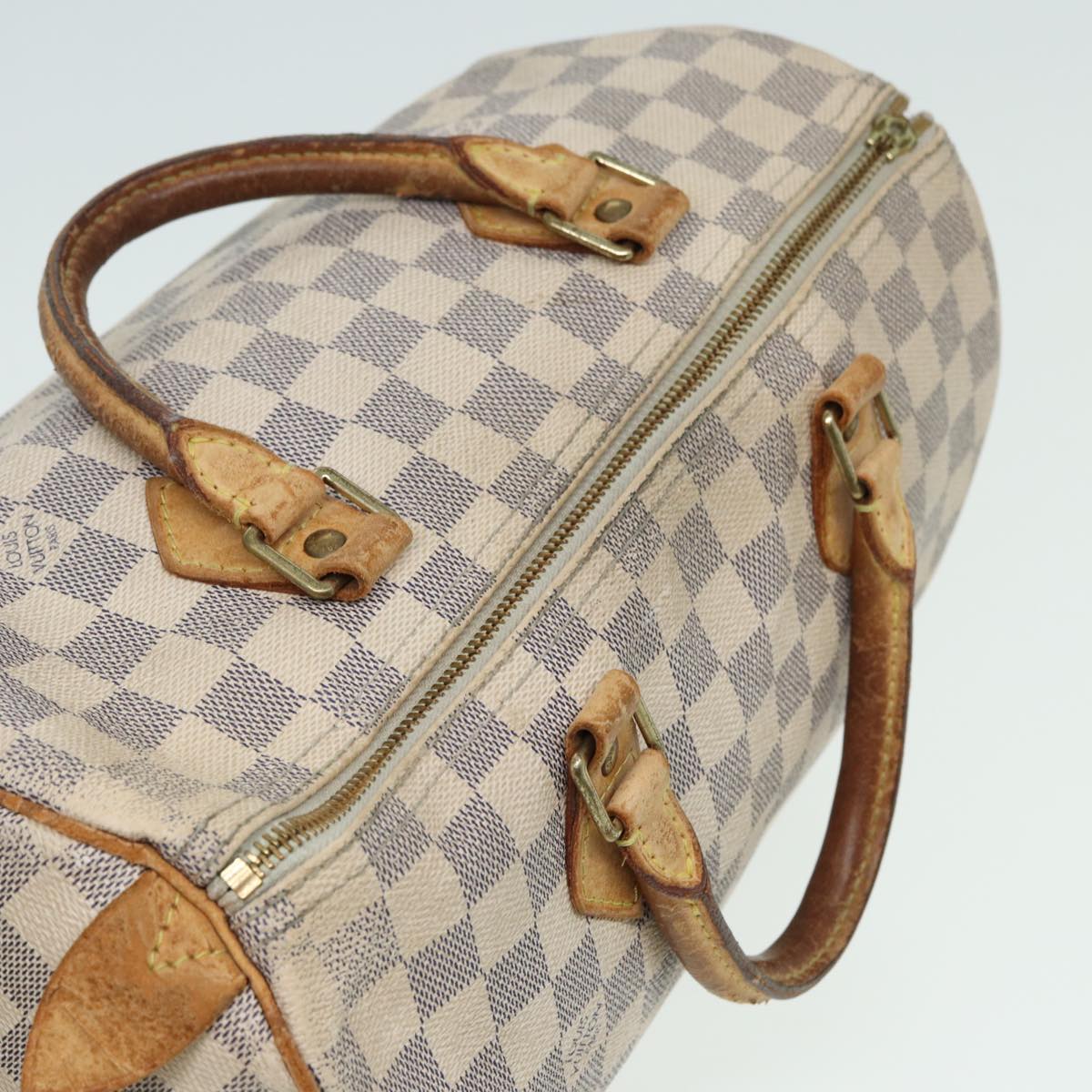 LOUIS VUITTON Damier Azur Speedy 30 Hand Bag N41533 LV Auth 79806