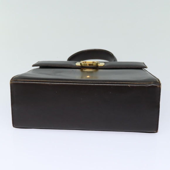 Salvatore Ferragamo Gancini Hand Bag Leather 2way Brown Auth 79812