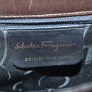 Salvatore Ferragamo Gancini Hand Bag Leather 2way Brown Auth 79812-12