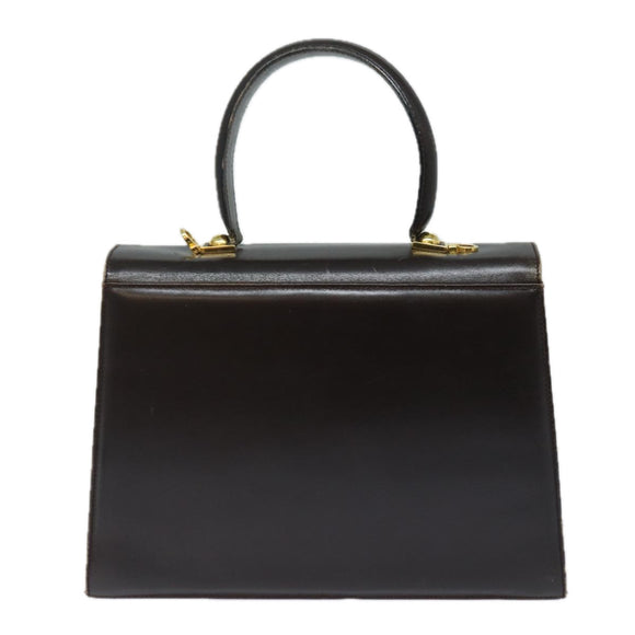 Salvatore Ferragamo Gancini Hand Bag Leather 2way Brown Auth 79812