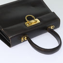 Salvatore Ferragamo Gancini Hand Bag Leather 2way Brown Auth 79812-6