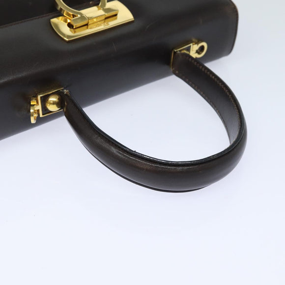 Salvatore Ferragamo Gancini Hand Bag Leather 2way Brown Auth 79812