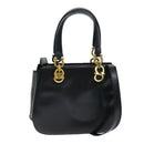 Salvatore Ferragamo Hand Bag Leather 2way Black Auth 79814-1