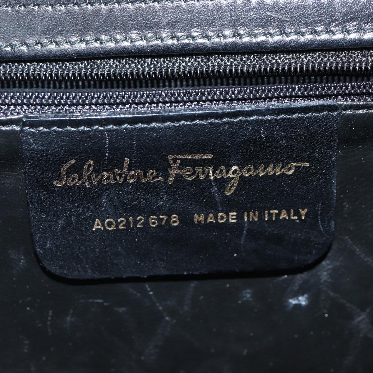 Salvatore Ferragamo Hand Bag Leather 2way Black Auth 79814