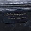 Salvatore Ferragamo Hand Bag Leather 2way Black Auth 79814-12