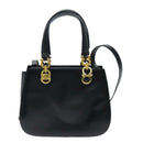 Salvatore Ferragamo Hand Bag Leather 2way Black Auth 79814-13