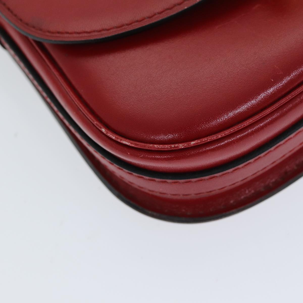 CELINE Shoulder Bag Leather Red Auth 79816