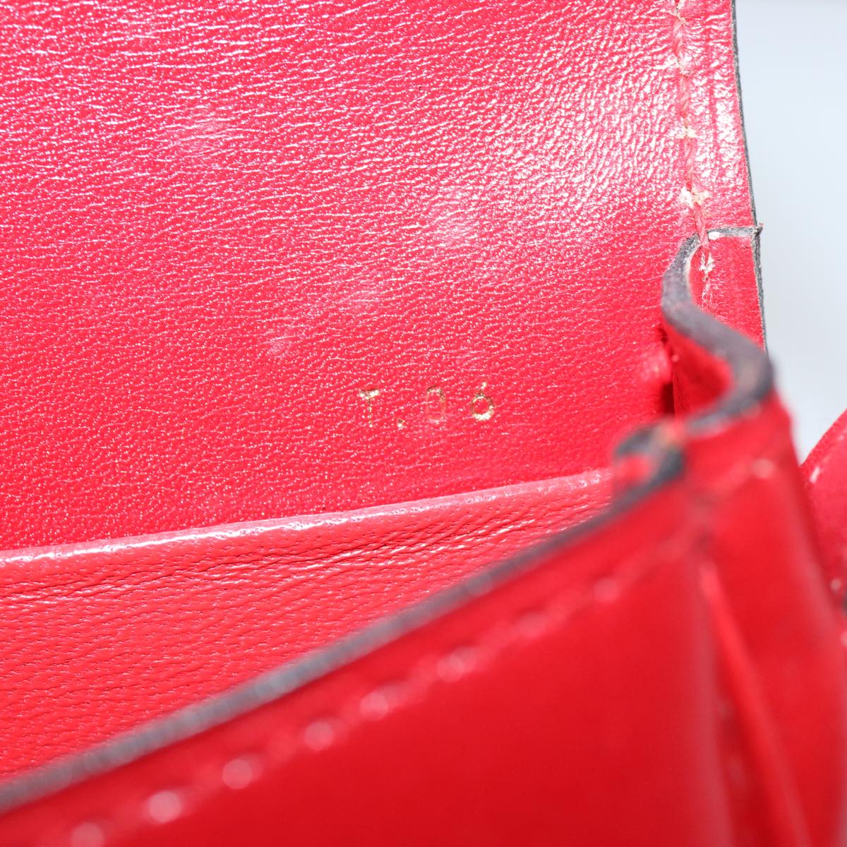 CELINE Shoulder Bag Leather Red Auth 79816