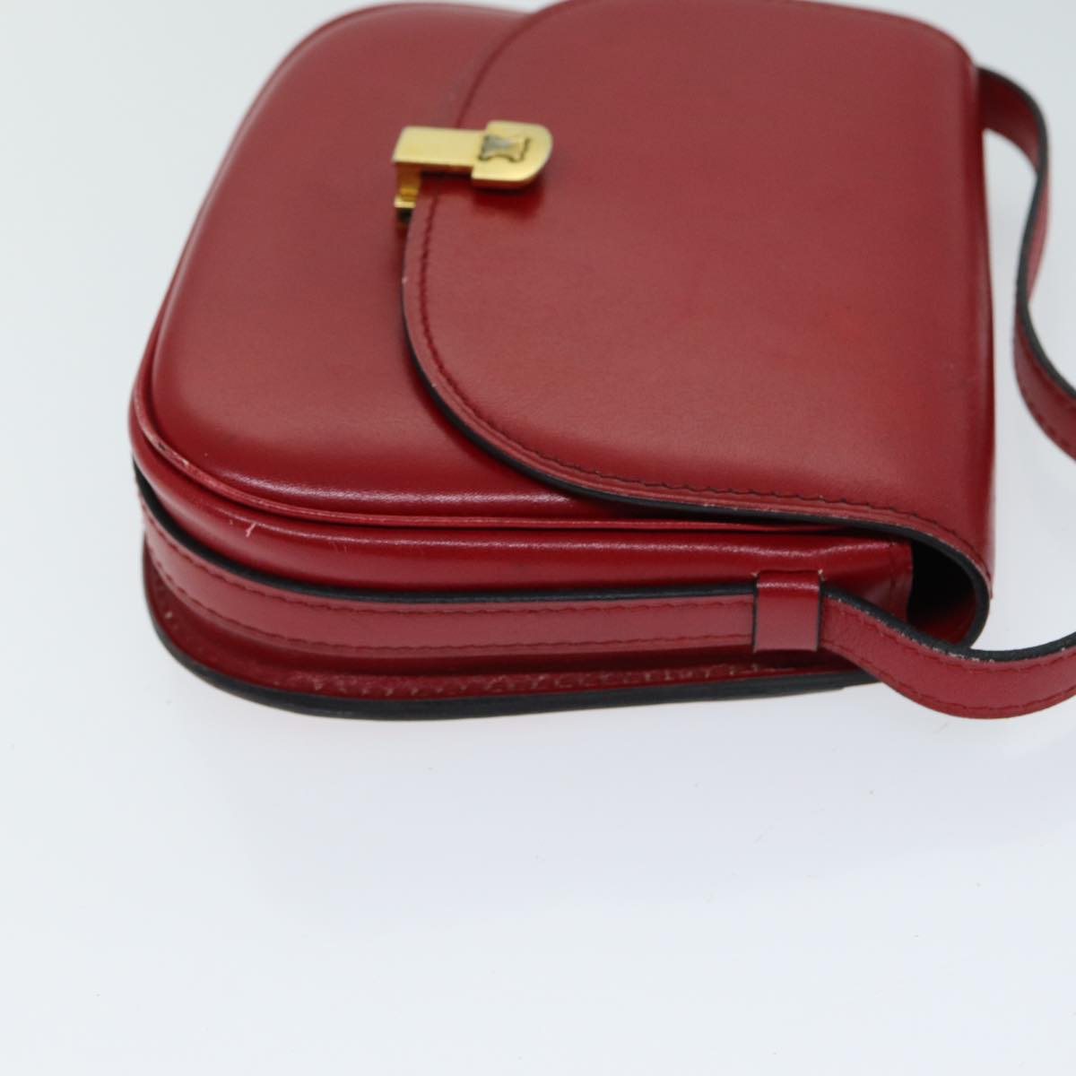 CELINE Shoulder Bag Leather Red Auth 79816