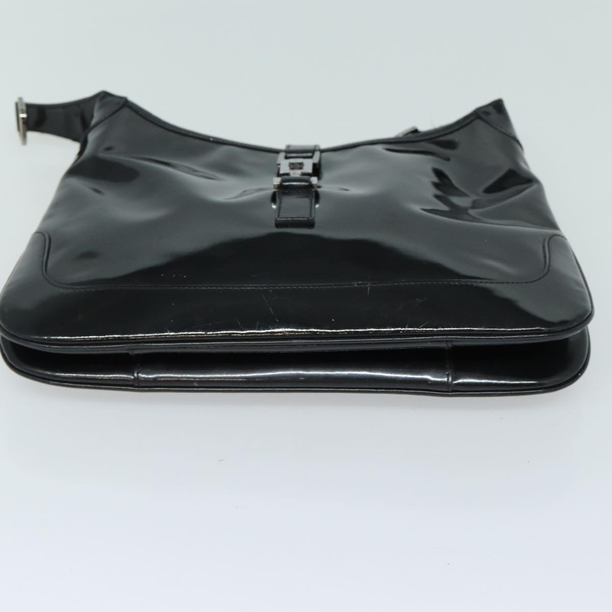 GUCCI Jackie Shoulder Bag Enamel Black 001 4272 Auth 79821