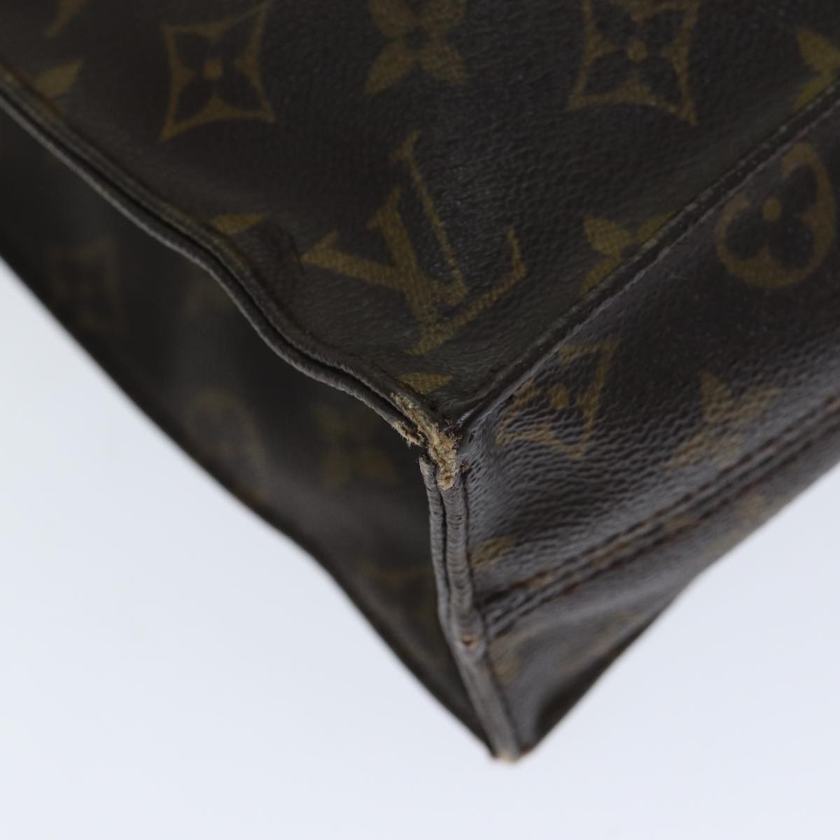 LOUIS VUITTON Monogram Sac Plat Hand Bag M51140 LV Auth 79832