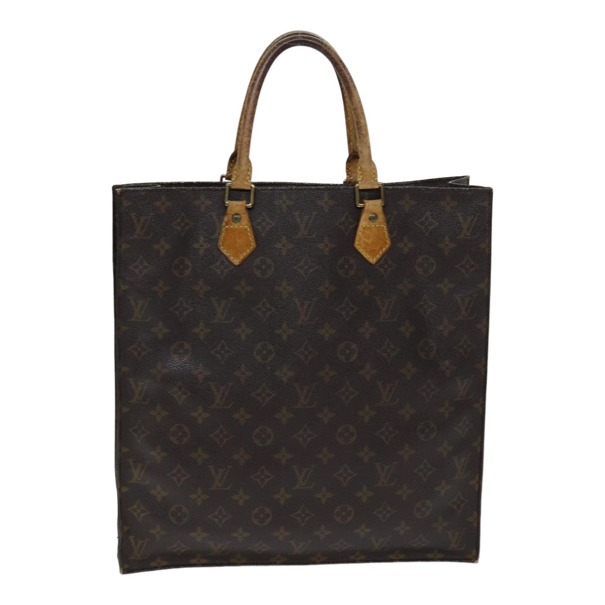 LOUIS VUITTON Monogram Sac Plat Hand Bag M51140 LV Auth 79832