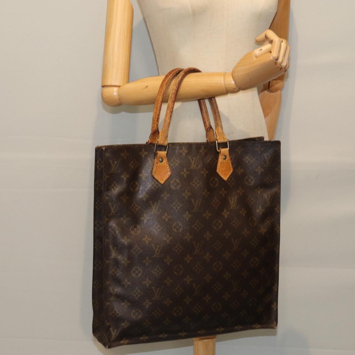 LOUIS VUITTON Monogram Sac Plat Hand Bag M51140 LV Auth 79832