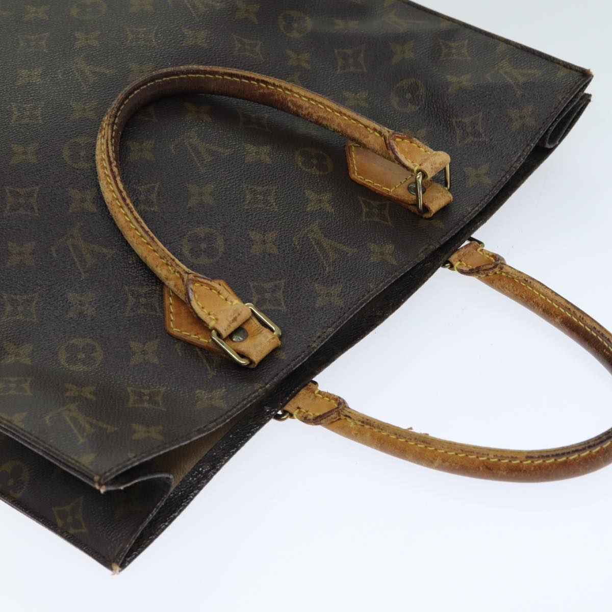 LOUIS VUITTON Monogram Sac Plat Hand Bag M51140 LV Auth 79832