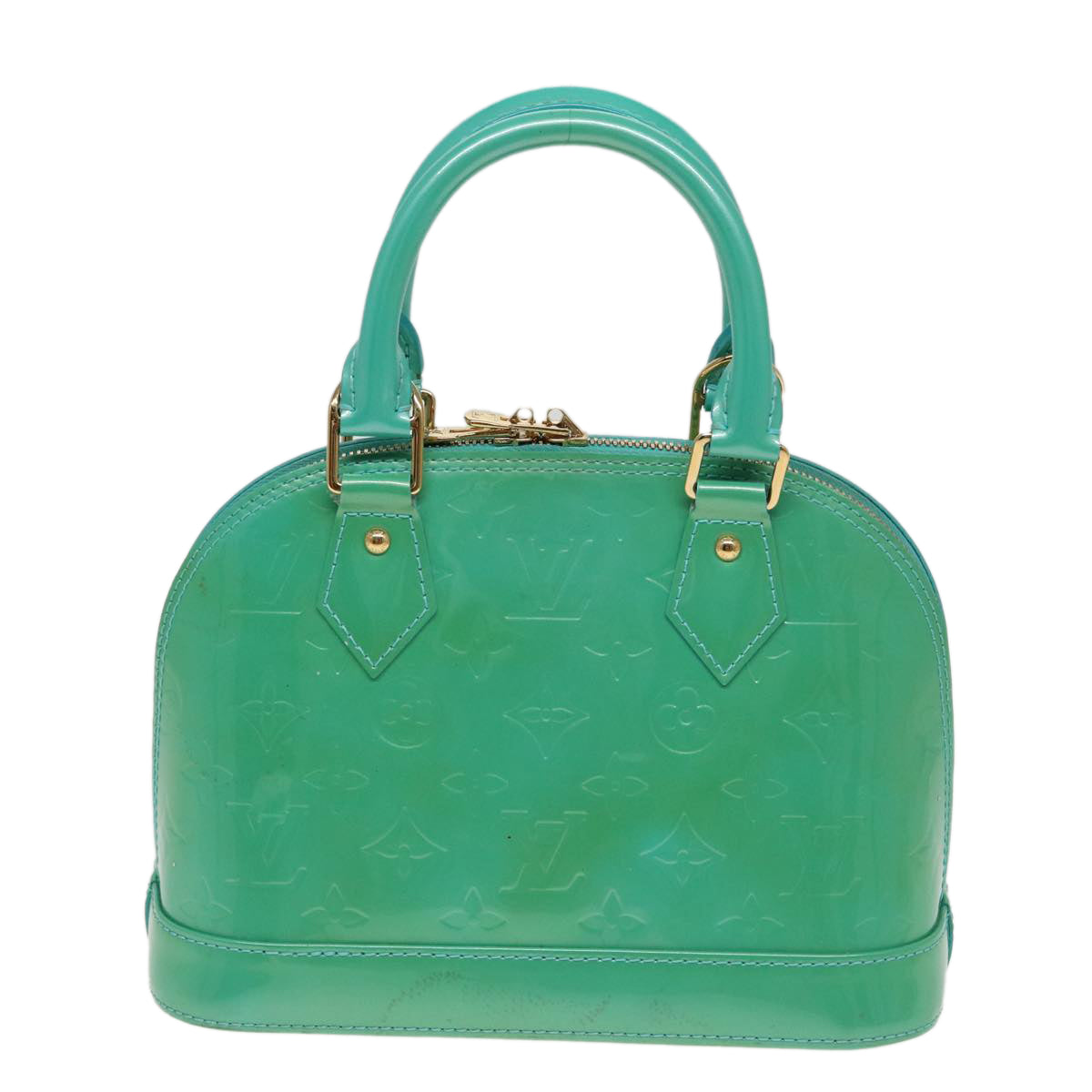 LOUIS VUITTON Monogram Vernis Alma BB Hand Bag Blue Lagon M91696 LV Auth 79834 - 0