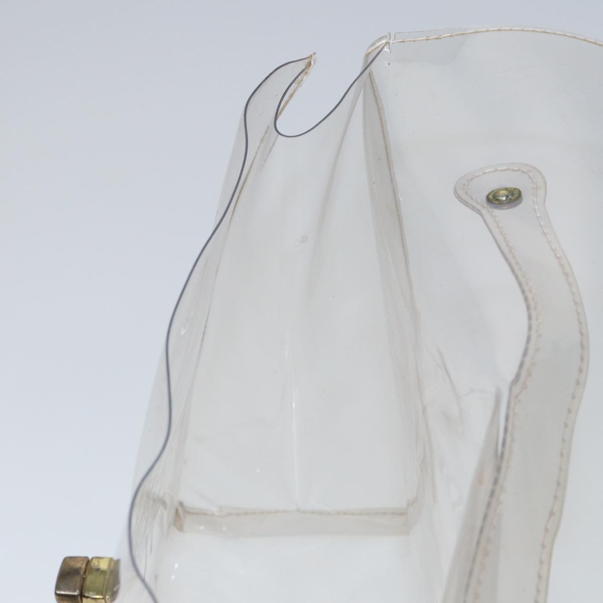 HERMES Vinyl Kelly Hand Bag Vinyl Clear Auth 79847