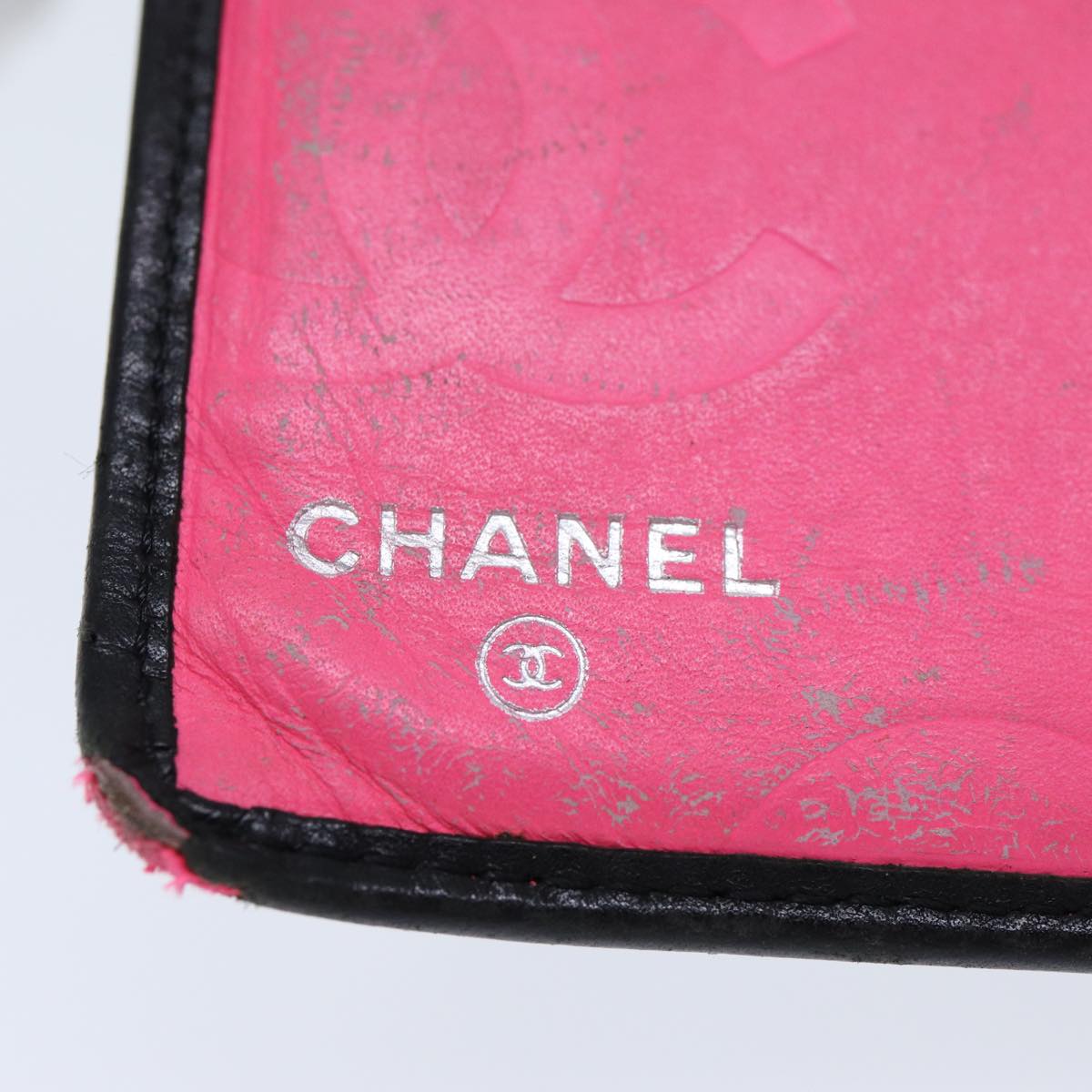 CHANEL Cambon Line Wallet Leather Black CC Auth 79854