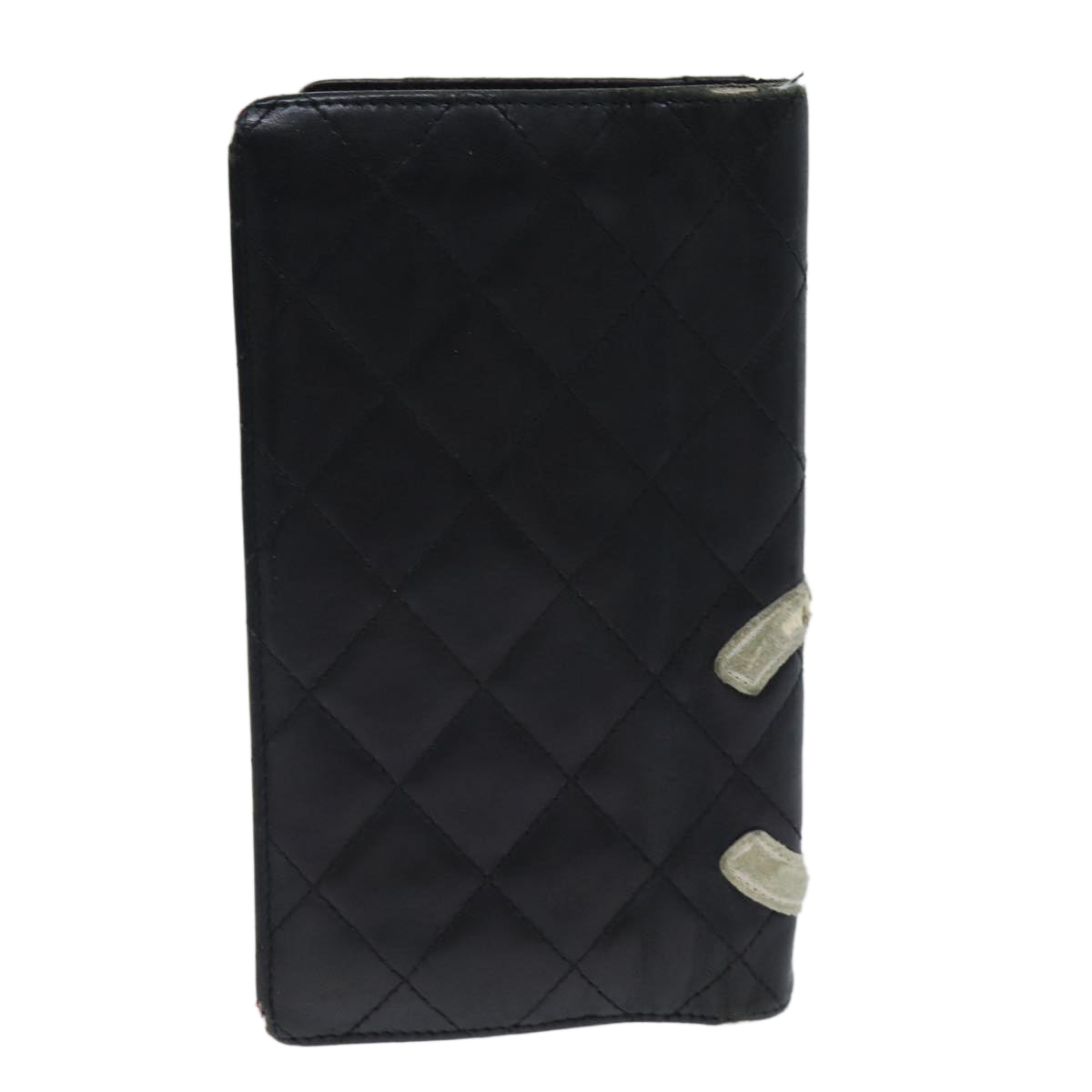 CHANEL Cambon Line Wallet Leather Black CC Auth 79854