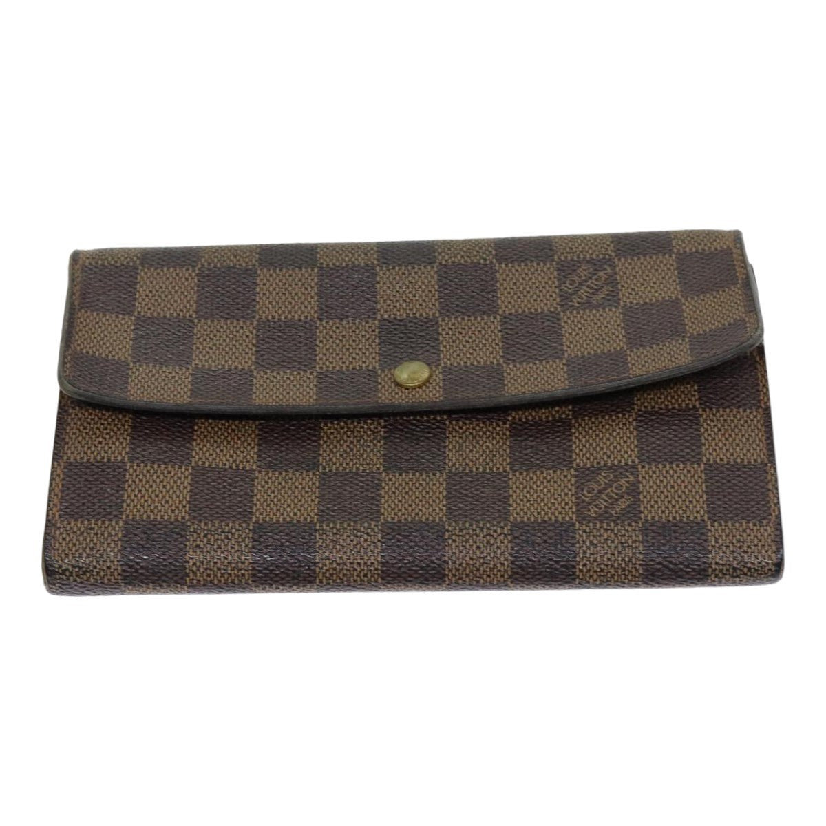 LOUIS VUITTON Damier Ebene Porte Monnaie Credit Wallet N61725 LV Auth 79856