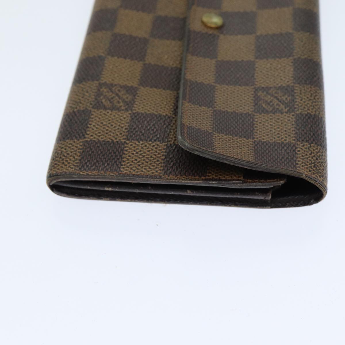 LOUIS VUITTON Damier Ebene Porte Monnaie Credit Wallet N61725 LV Auth 79856