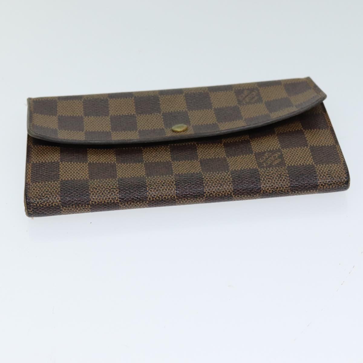 LOUIS VUITTON Damier Ebene Porte Monnaie Credit Wallet N61725 LV Auth 79856