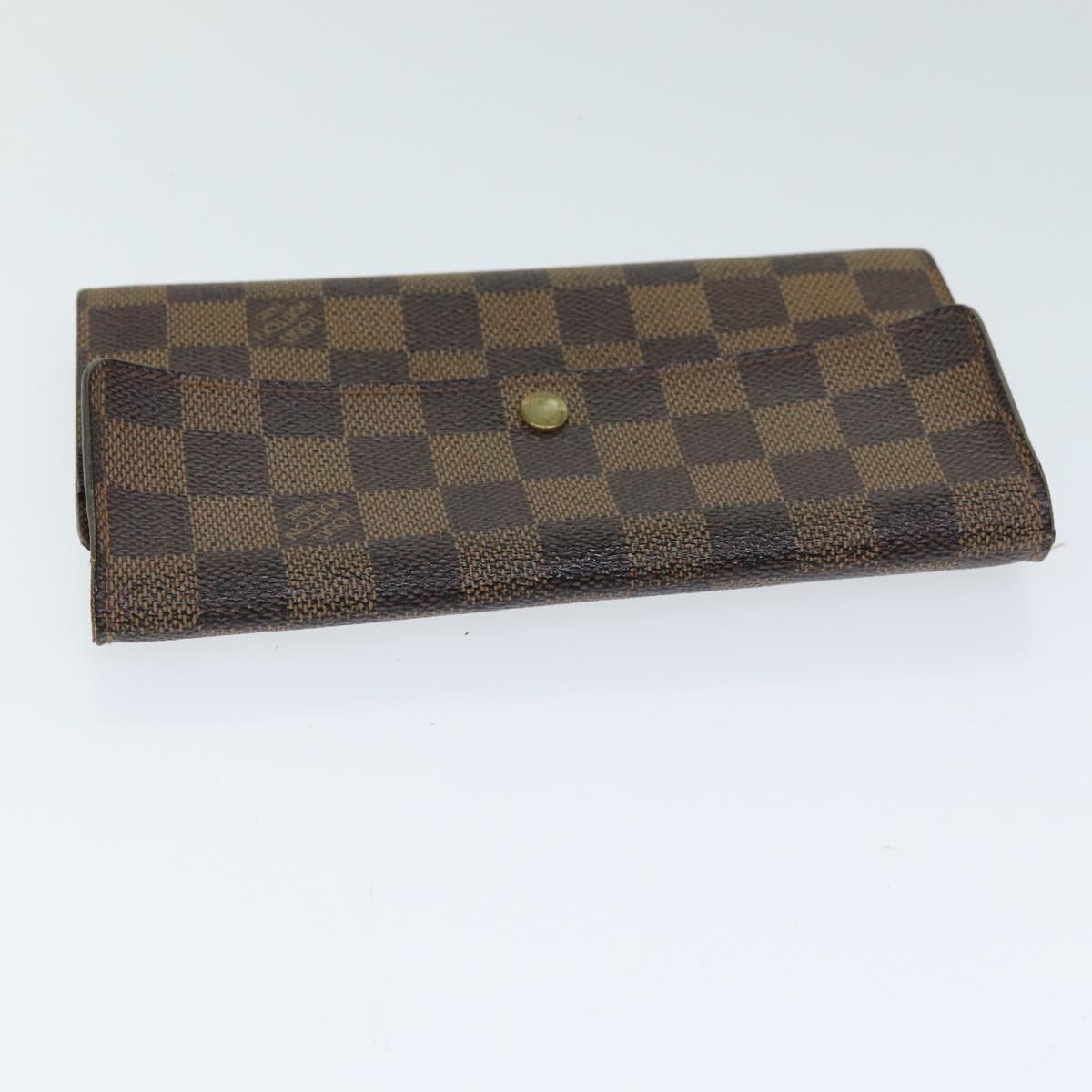 LOUIS VUITTON Damier Ebene Porte Monnaie Credit Wallet N61725 LV Auth 79856