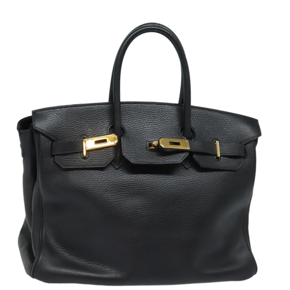 HERMES Birkin 35 Hand Bag Togo Leather Black Auth 79861