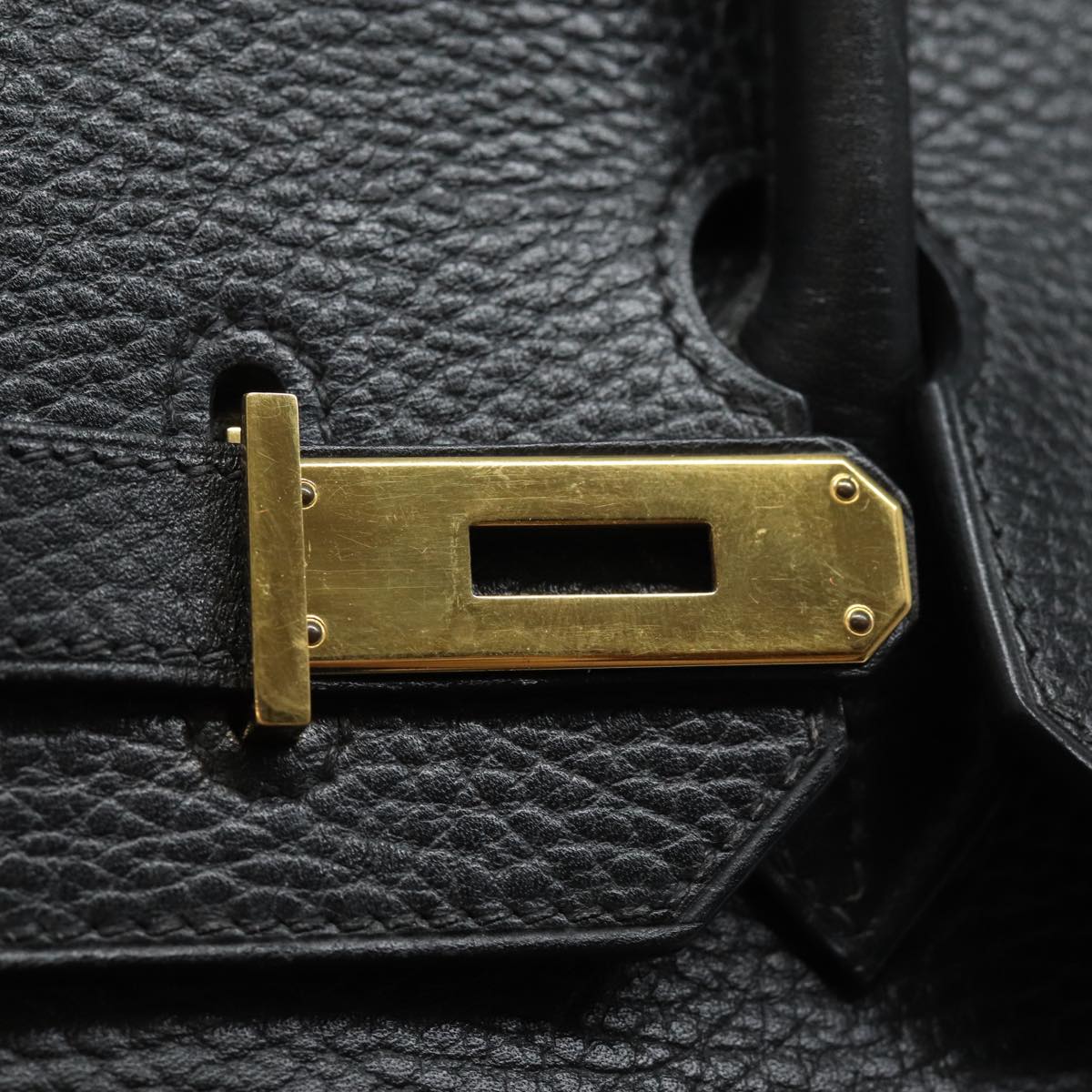 HERMES Birkin 35 Hand Bag Togo Leather Black Auth 79861