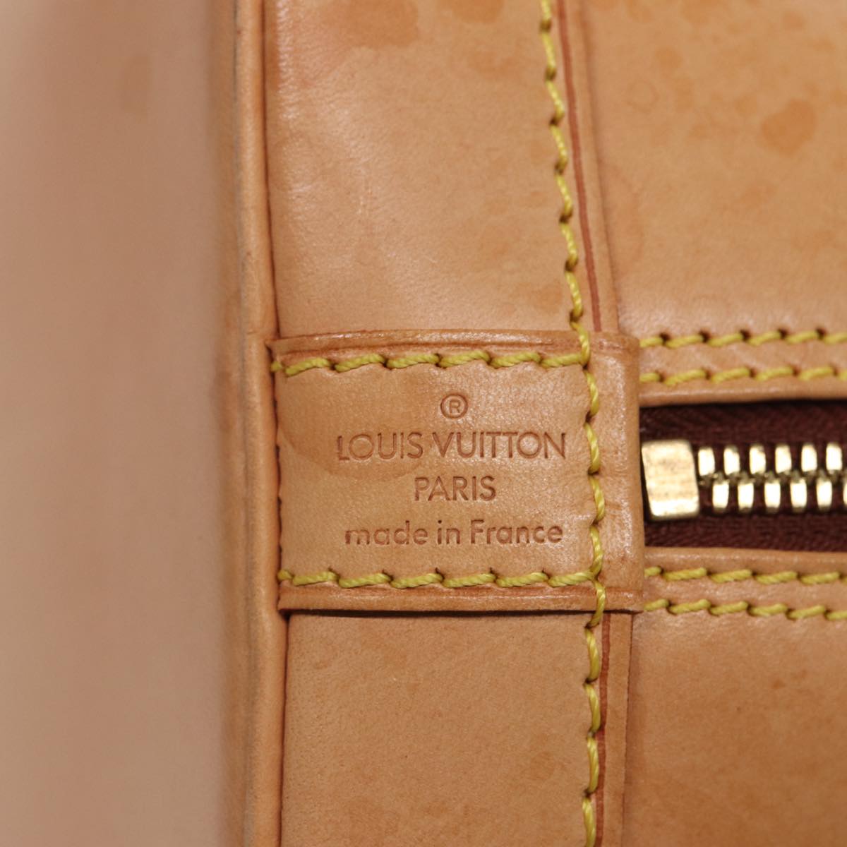 LOUIS VUITTON Nomad leather Alma Hand Bag Beige M85000 LV Auth 79879