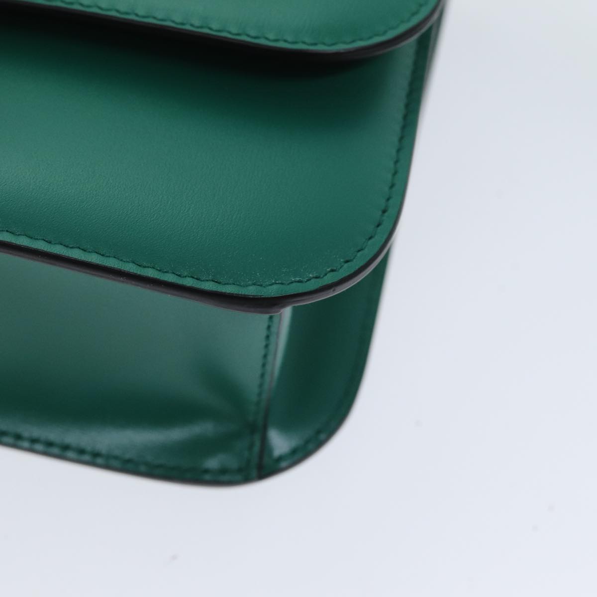 PRADA Shoulder Bag Leather Green Auth 79881A