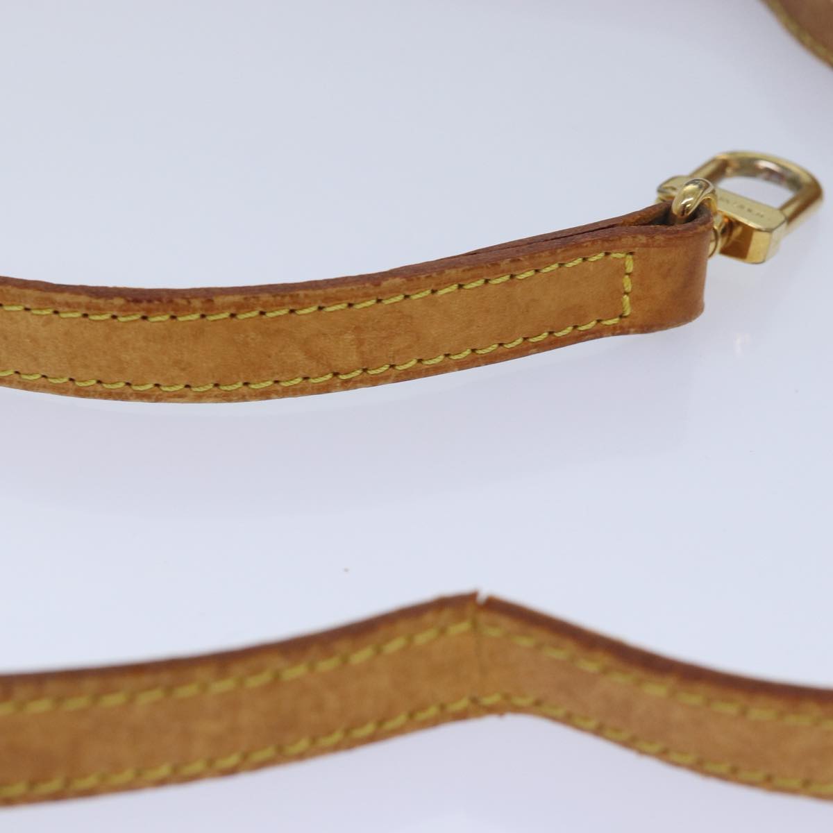 LOUIS VUITTON Shoulder Strap Leather 37.4"" Beige LV Auth 79891