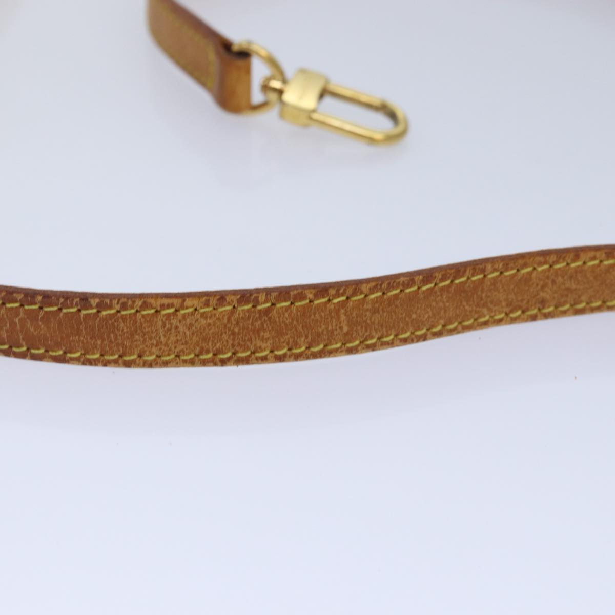 LOUIS VUITTON Shoulder Strap Leather 37.4"" Beige LV Auth 79891