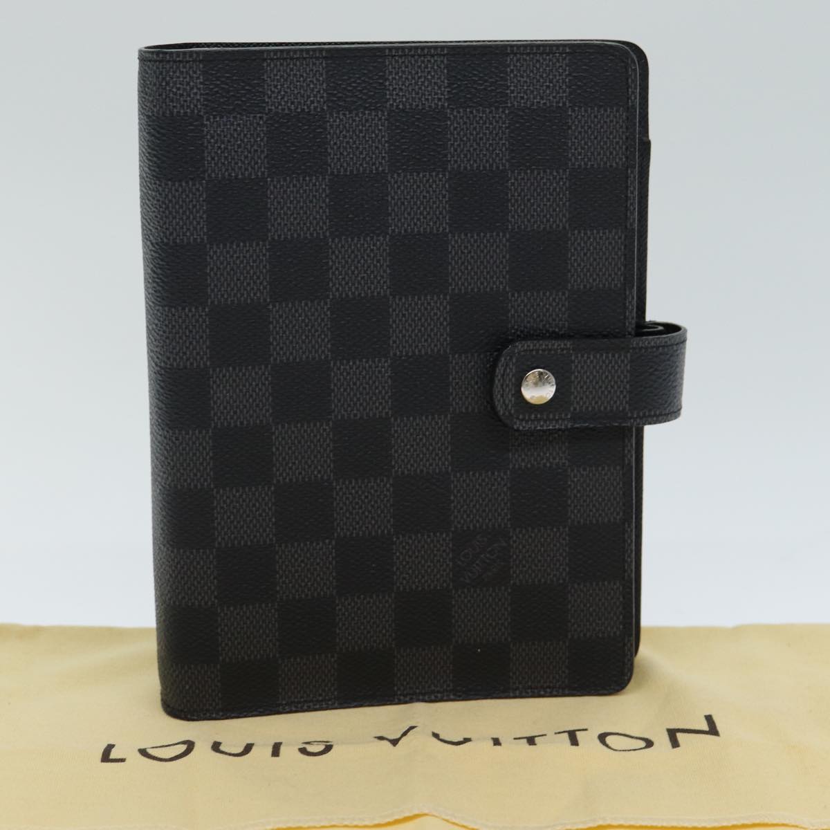 LOUIS VUITTON Damier Graphite Agenda MM Day Planner Cover R20242 LV Auth 79895