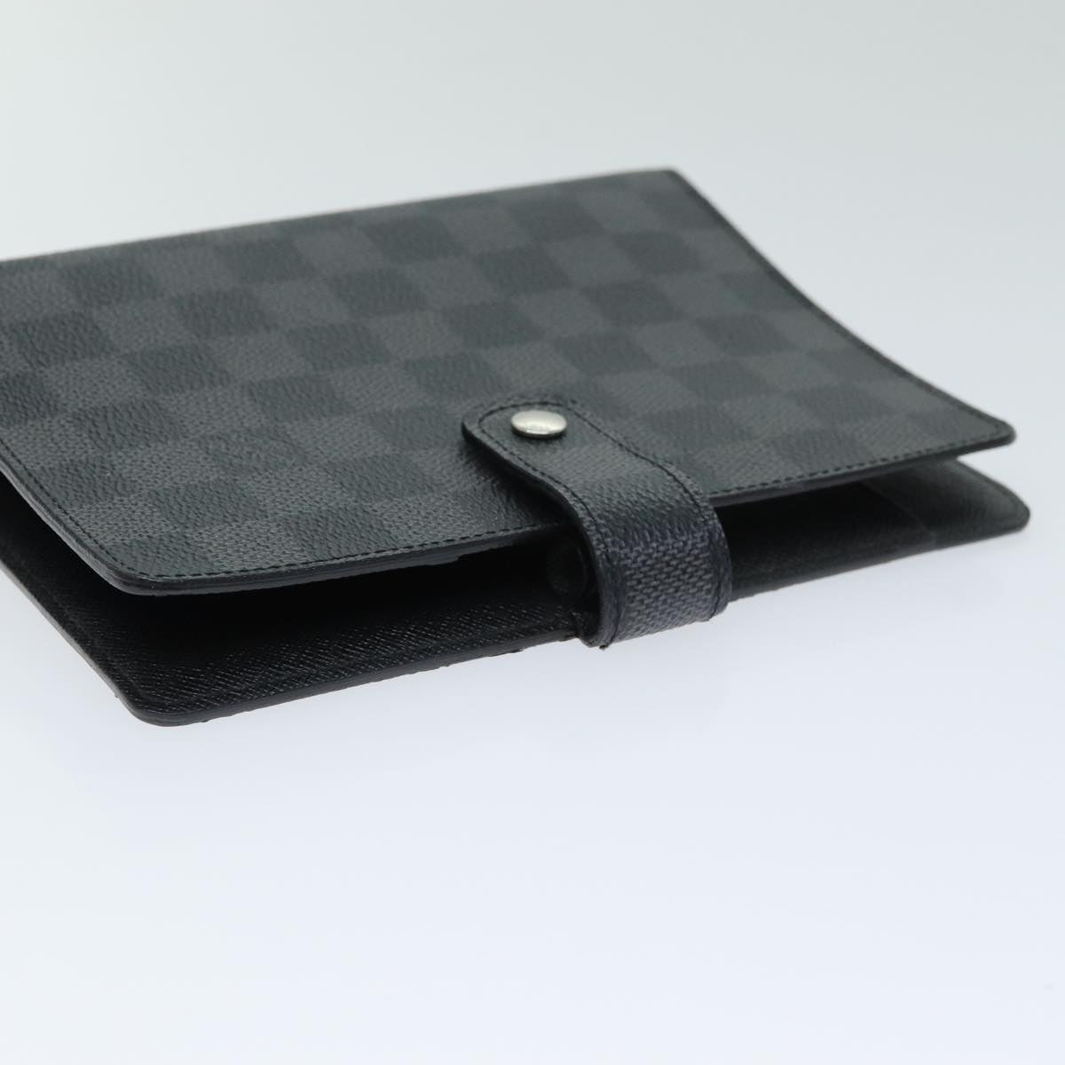 LOUIS VUITTON Damier Graphite Agenda MM Day Planner Cover R20242 LV Auth 79895