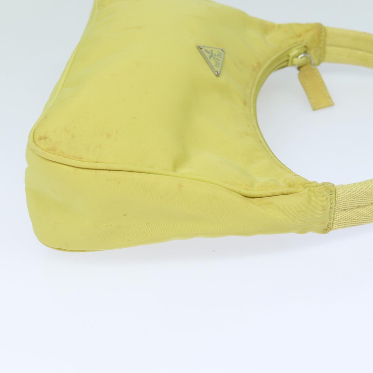 PRADA Accessory Pouch Nylon Yellow Pink Auth 79906