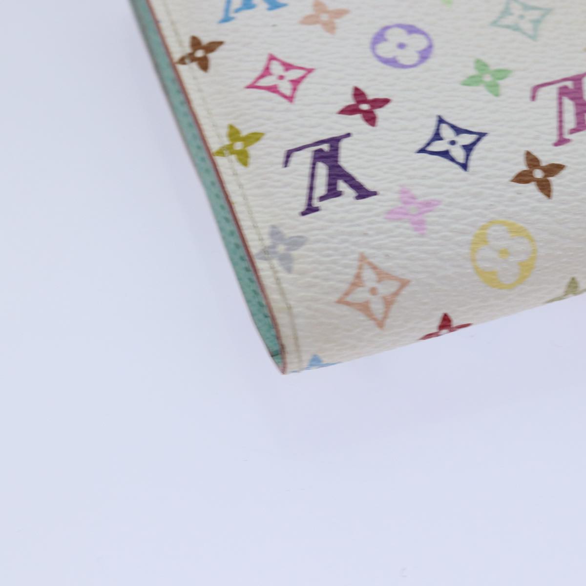 LOUIS VUITTON Multicolor Portefeuille Sarah Wallet White M93532 LV Auth 79948