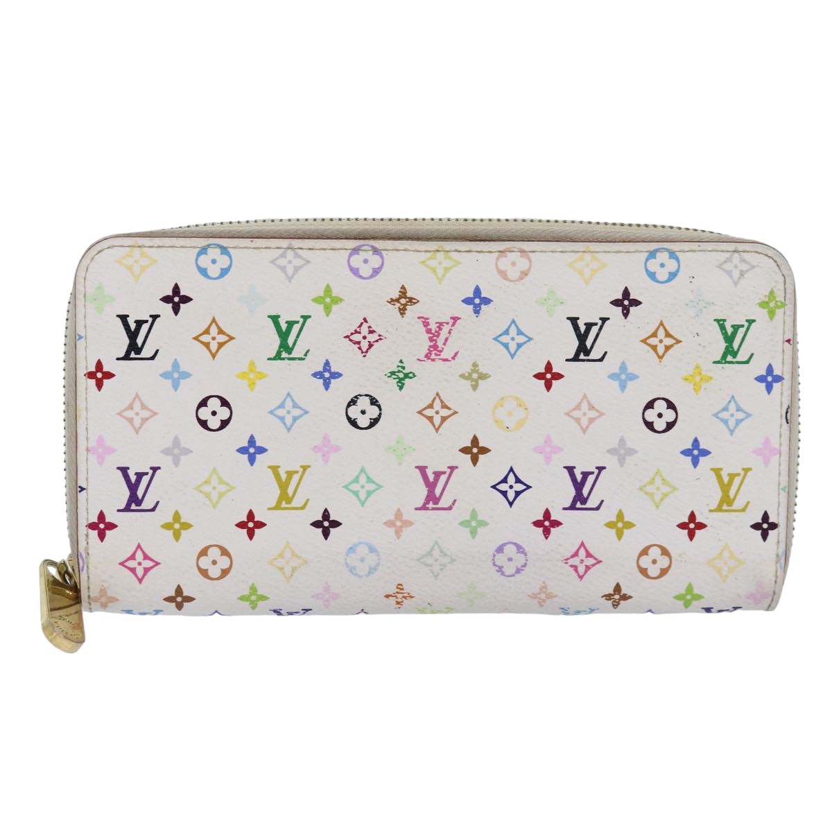 LOUIS VUITTON Monogram Multicolor Zippy Wallet White M60241 LV Auth 79949 - 0