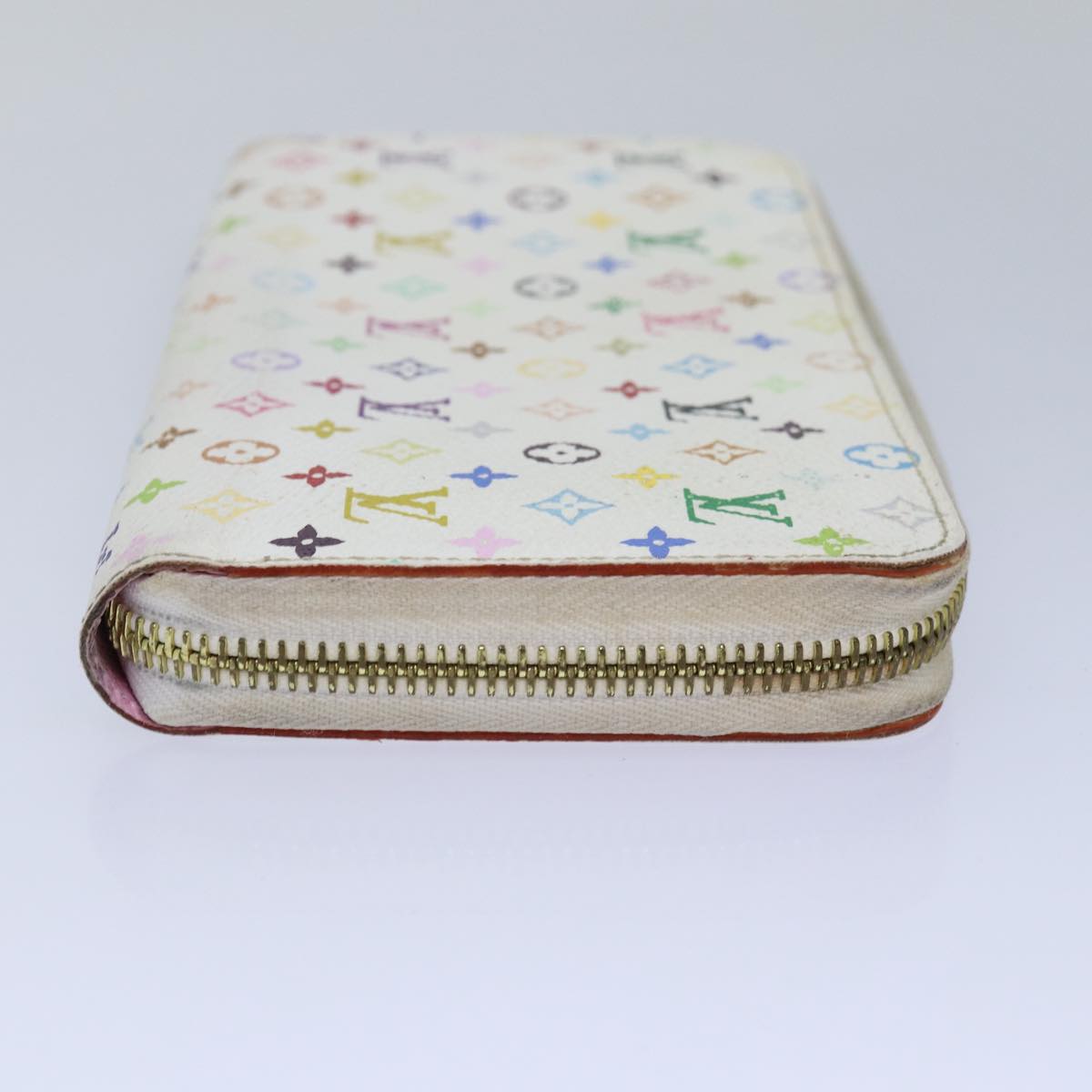 LOUIS VUITTON Monogram Multicolor Zippy Wallet White M60241 LV Auth 79949