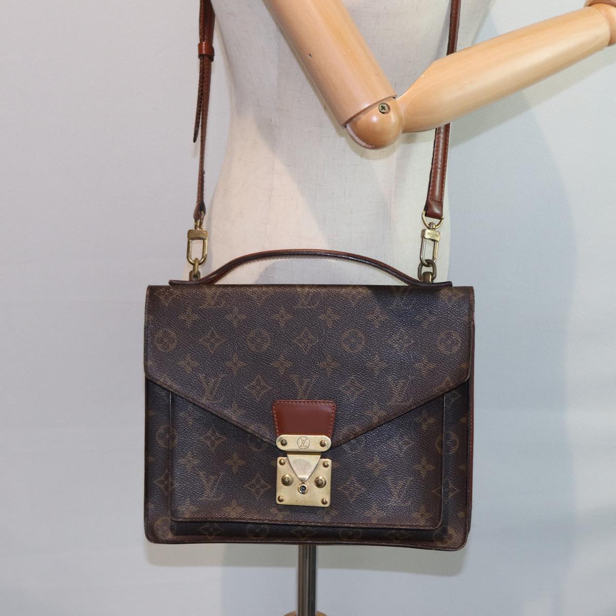 LOUIS VUITTON Monogram Monceau 2Way Hand Bag M51185 LV Auth 79963