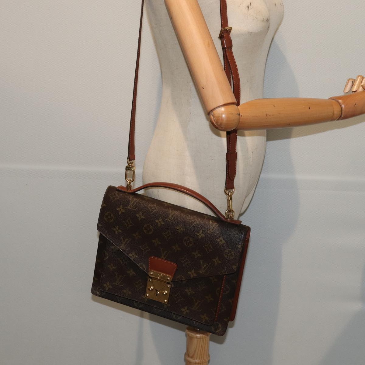 LOUIS VUITTON Monogram Monceau 2Way Hand Bag M51185 LV Auth 79964