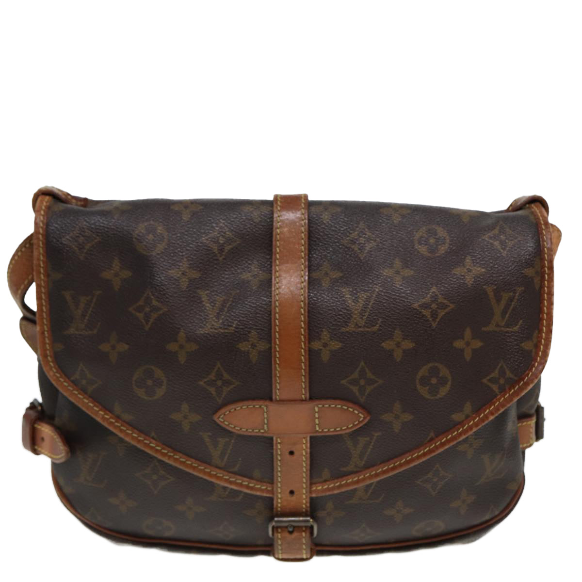 LOUIS VUITTON Monogram Saumur 30 Shoulder Bag M42256 LV Auth 79967