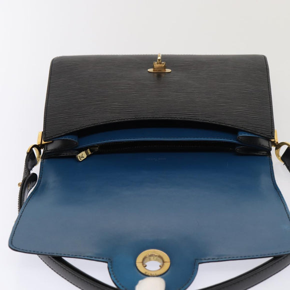 LOUIS VUITTON Epi Bicolor Free Run Shoulder Bag Black Blue M52415 LV Auth 79972