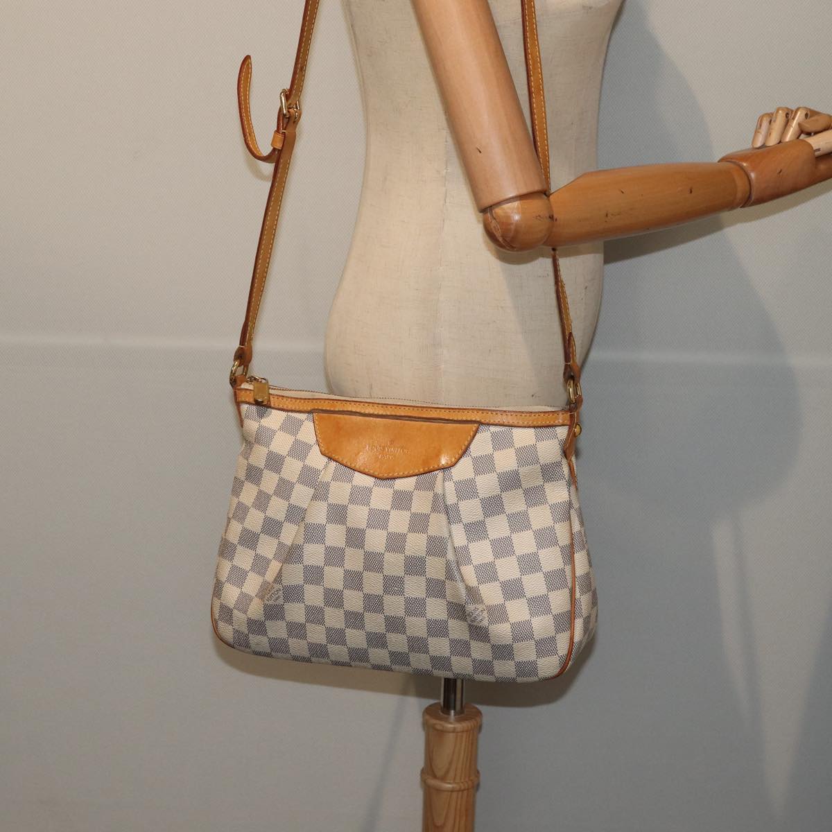 LOUIS VUITTON Damier Azur Siracusa PM Shoulder Bag N41113 LV Auth 79973