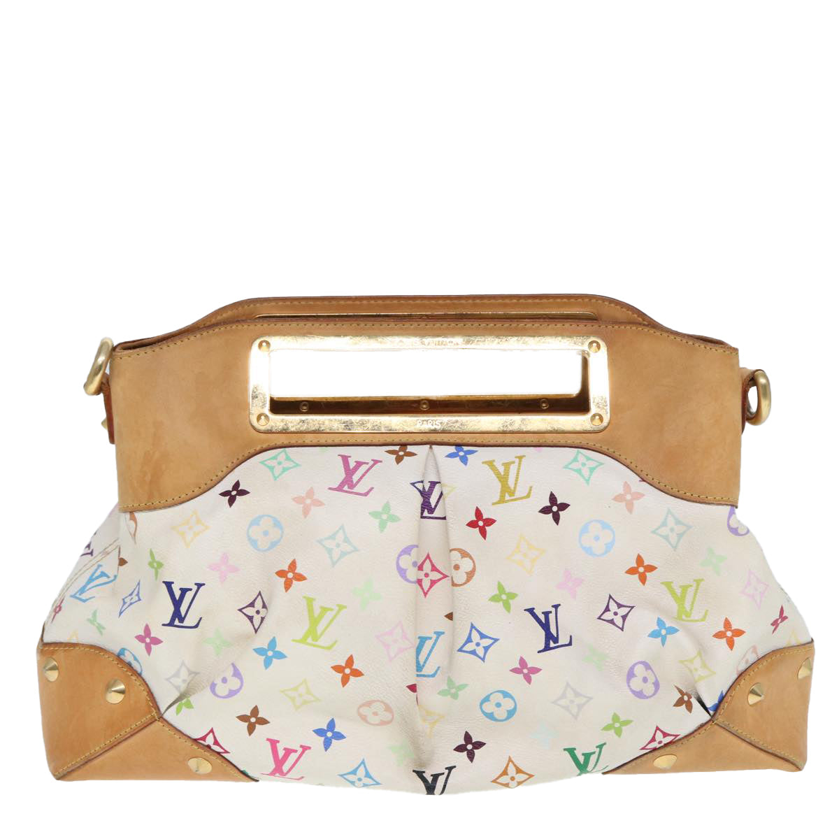 LOUIS VUITTON Monogram Multicolor Judy GM Shoulder Bag White M40253 Auth 79977