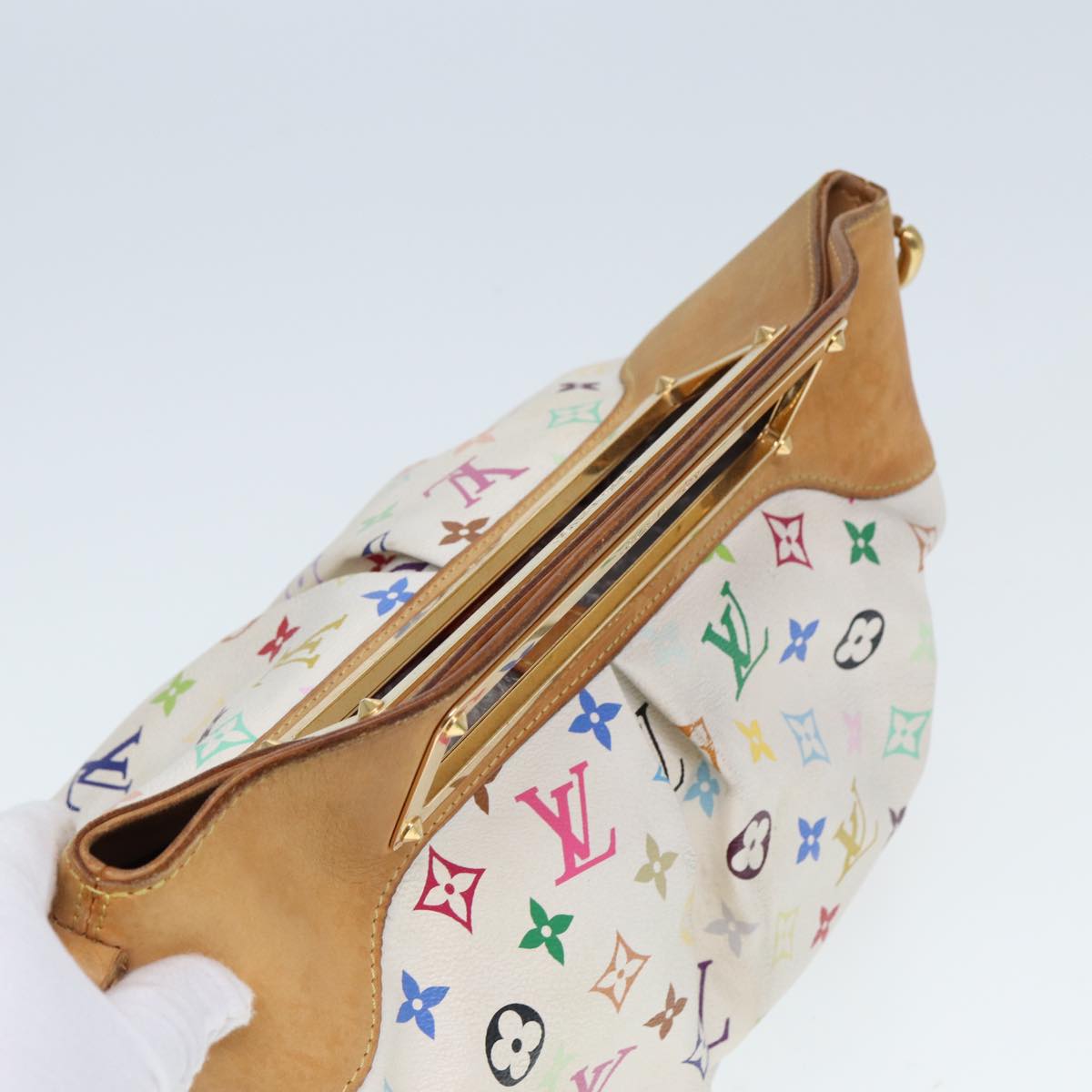 LOUIS VUITTON Monogram Multicolor Judy GM Shoulder Bag White M40253 Auth 79977