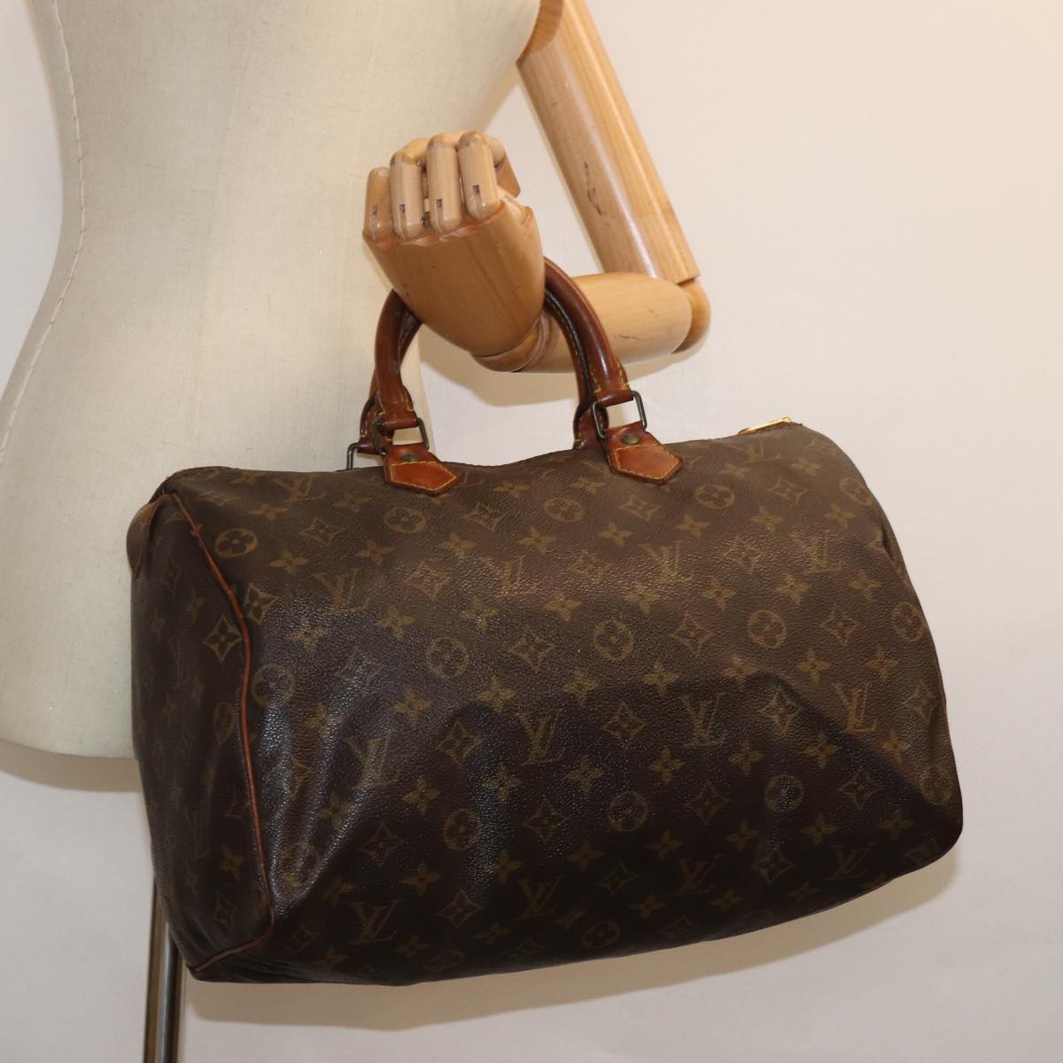 LOUIS VUITTON Monogram Speedy 35 Hand Bag M41524 LV Auth 80015