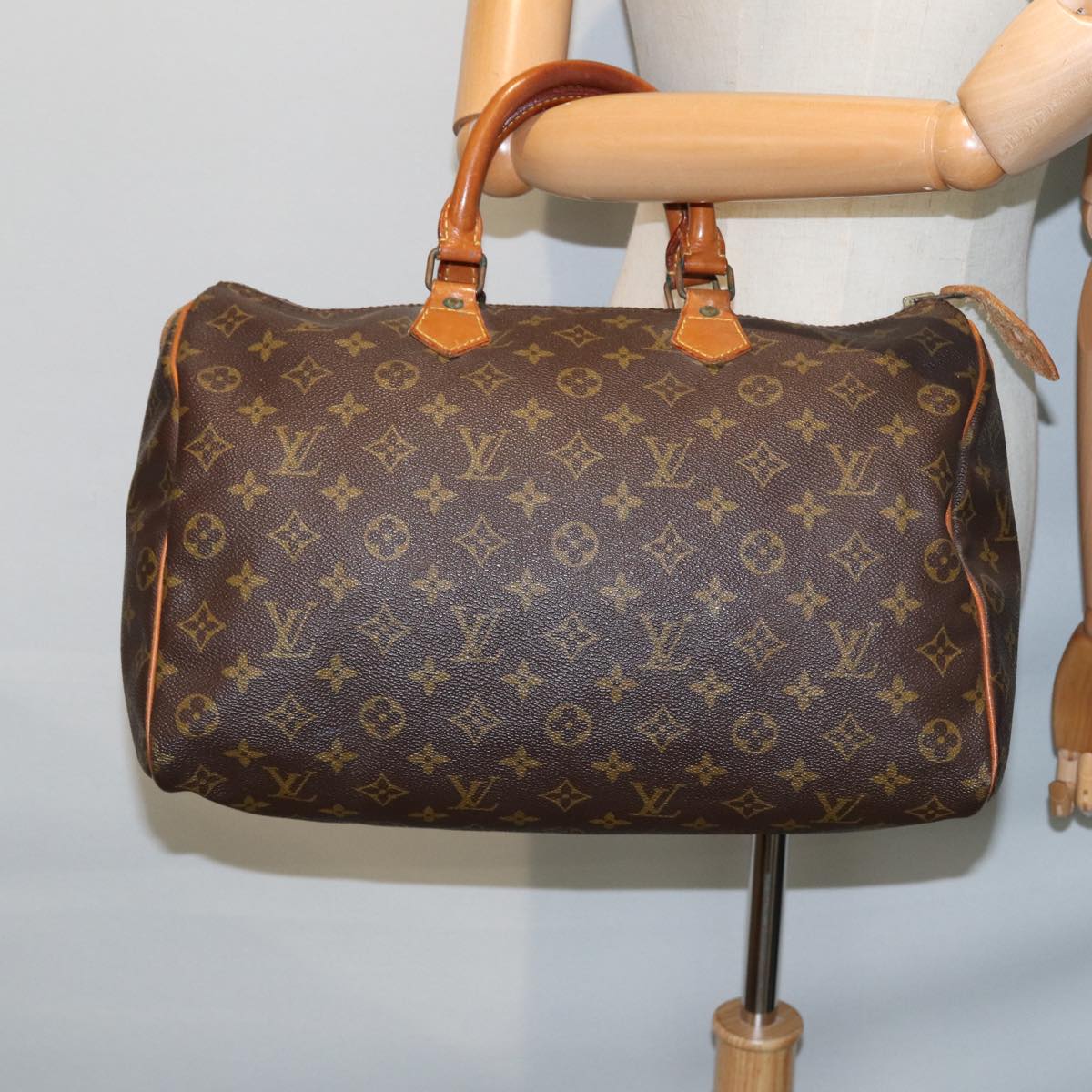 LOUIS VUITTON Monogram Speedy 35 Hand Bag M41524 LV Auth 80017