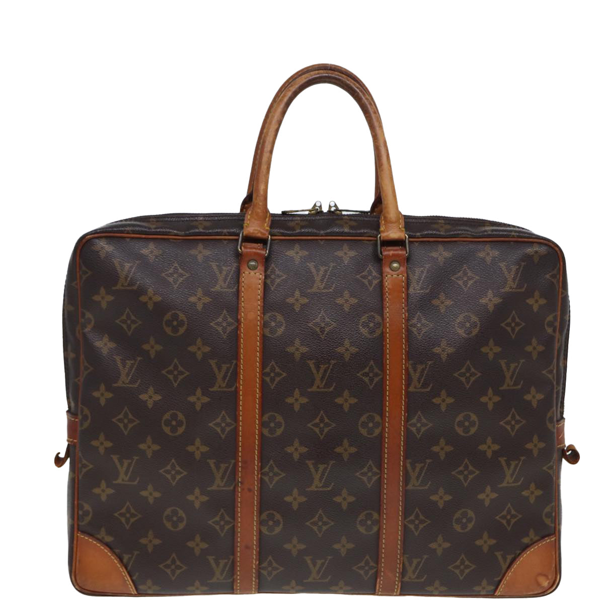 LOUIS VUITTON Monogram Porte Documents Voyage Hand Bag M53361 Auth 80045