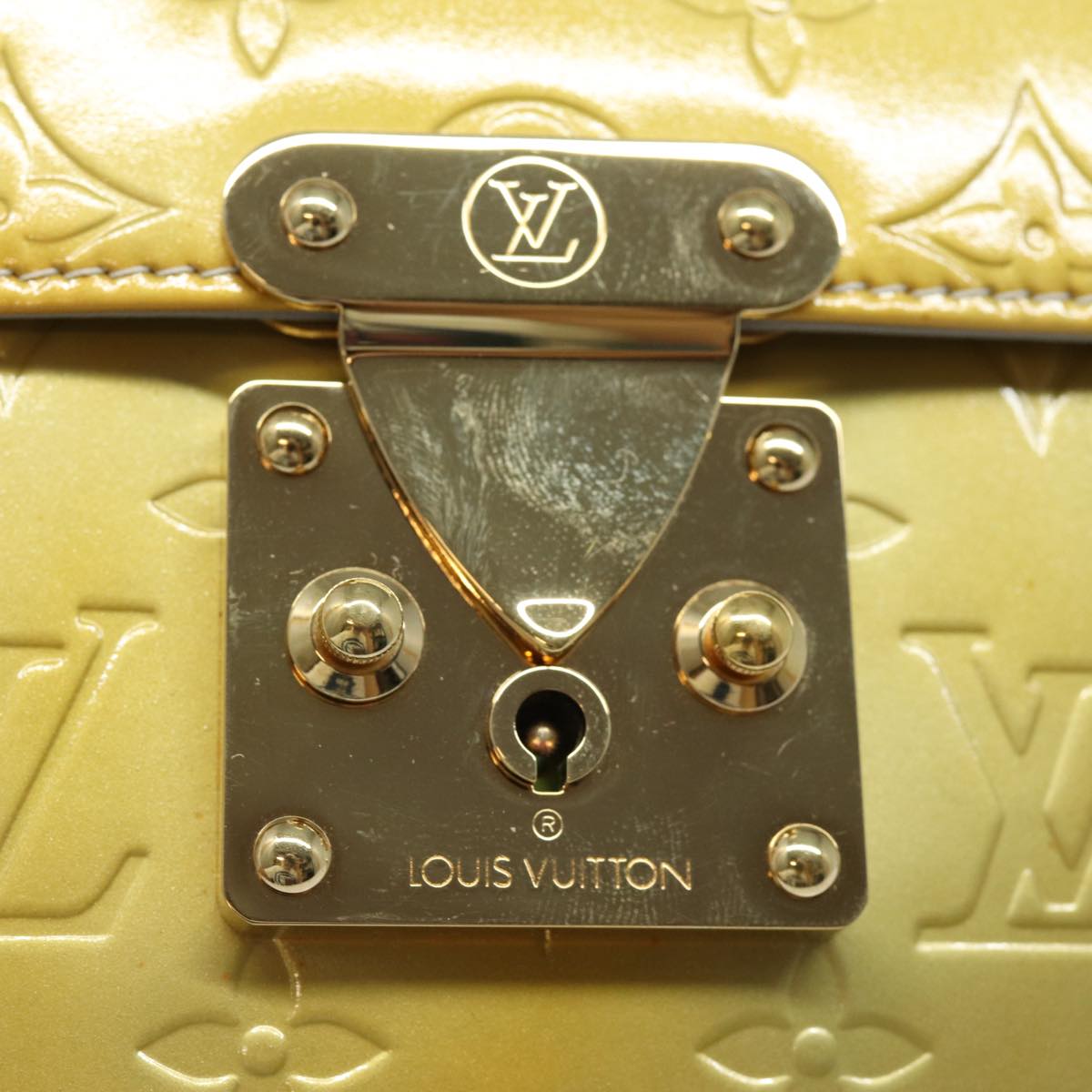 LOUIS VUITTON Monogram Vernis Spring Street Hand Bag Gris M91029 LV Auth 80054