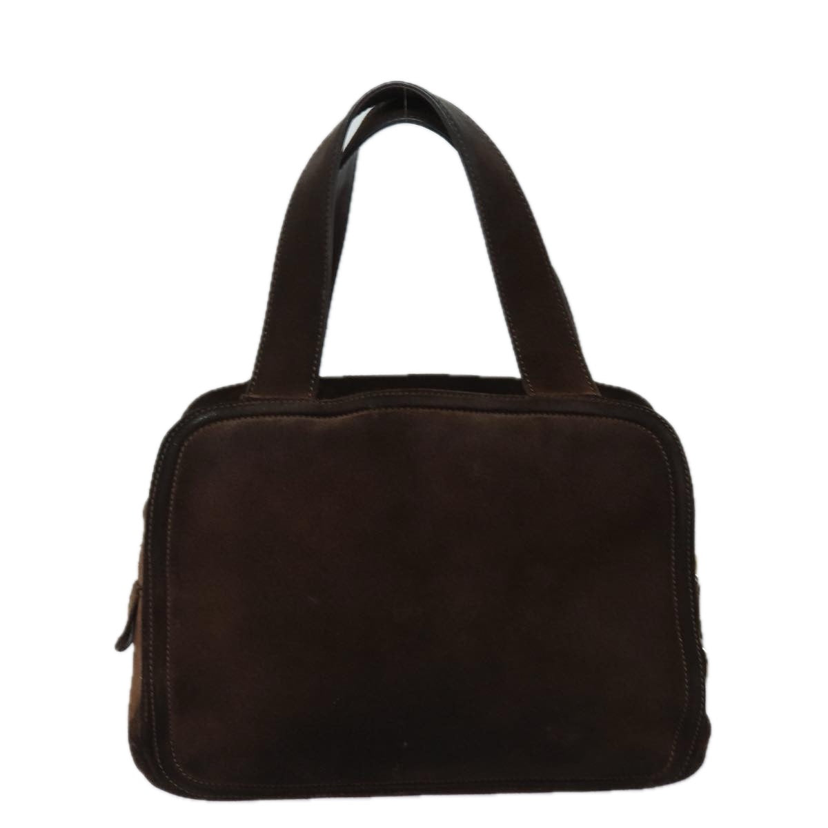 CELINE Hand Bag Suede Brown Auth 80059